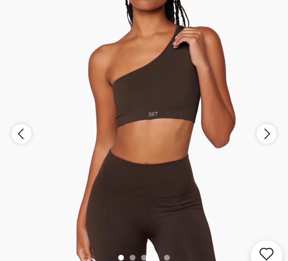 SET Active One Shoulder Crop Top in Brown
#activewear #oneshoulder